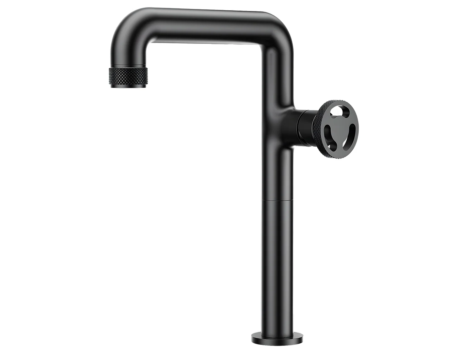 Factory Grifo de lavabo alto negro Essebagno