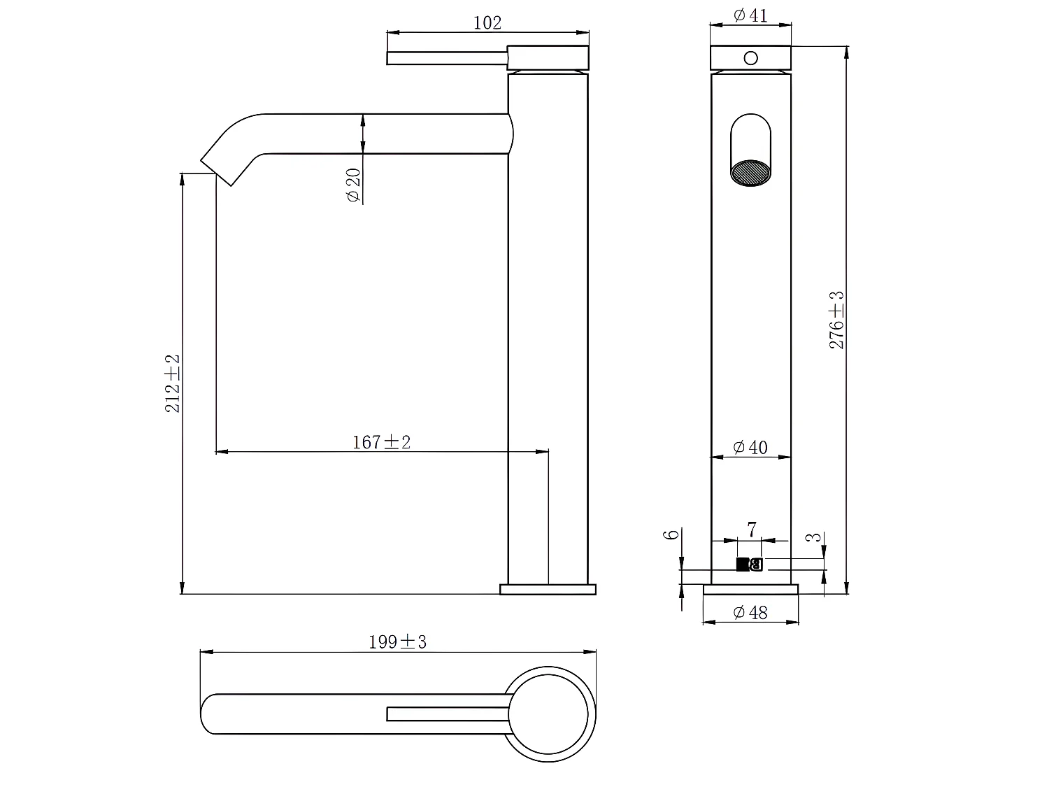 Lollipop mitigeur lavabo haut chromé - Essebagno