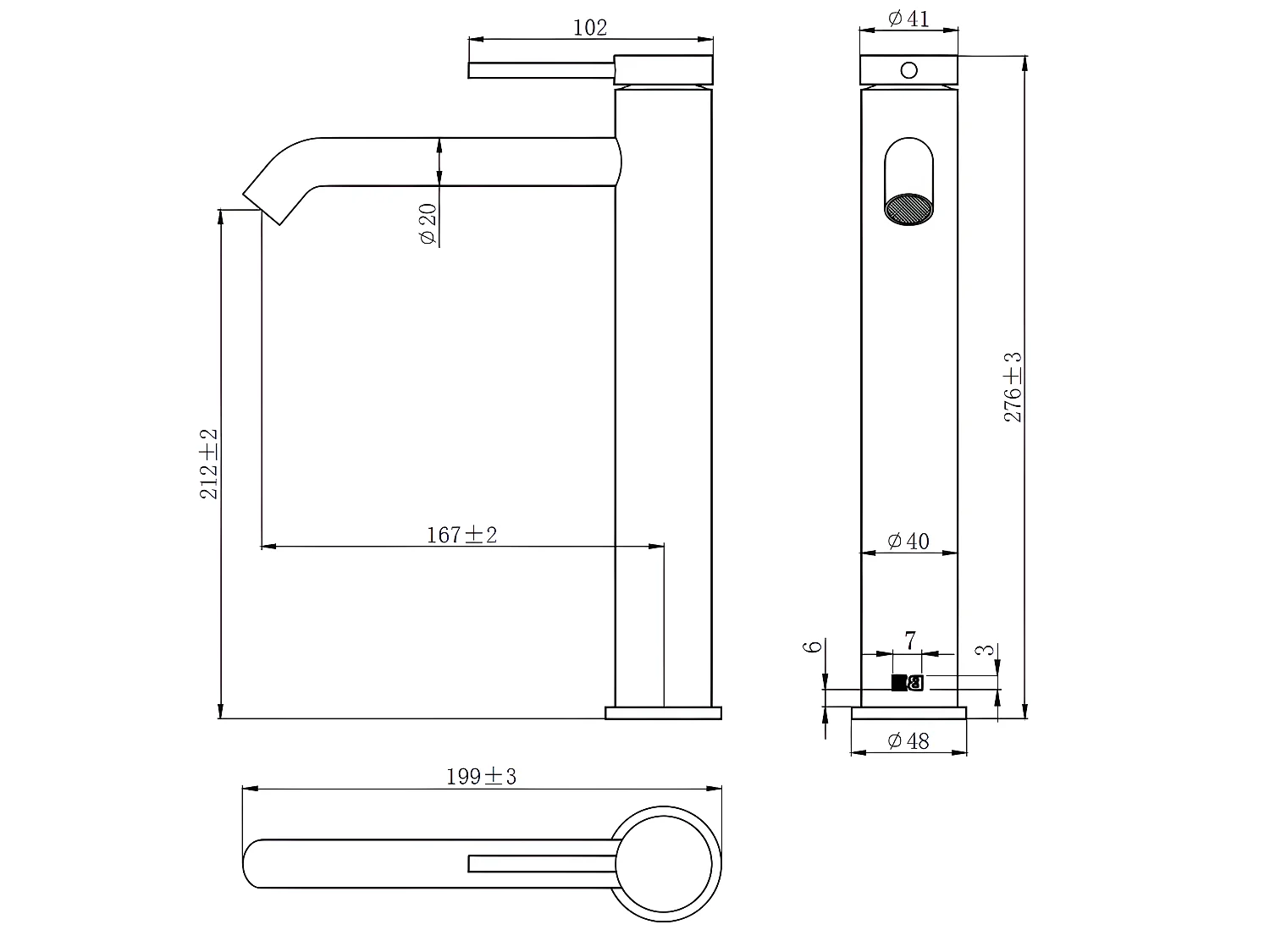 Lollipop Waschtischarmatur hohe Ausführung verchromt Essebagno