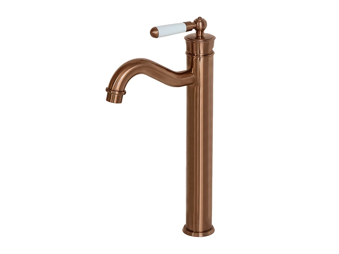 Leeds mitigeur lavabo rétro haut cuivre brossé - Essebagno