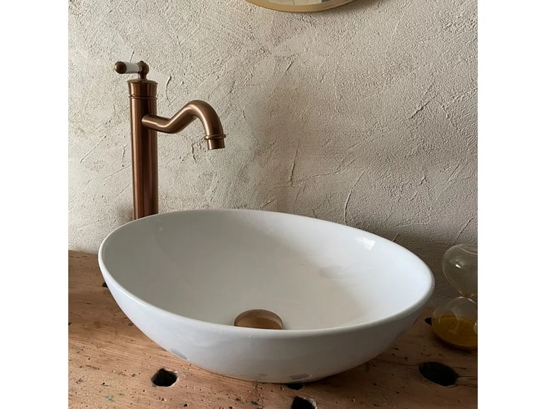 Leeds wastafelmengkraan hoog retro geborsteld koper - Essebagno