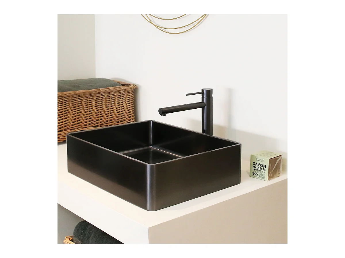 Luisa mezclador de lavabo alto gris metalizado Essebagno