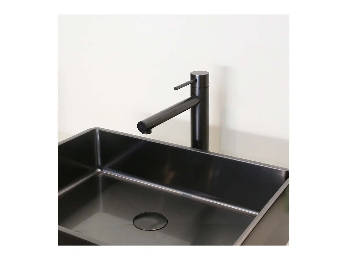 Luisa mezclador de lavabo alto gris metalizado Essebagno