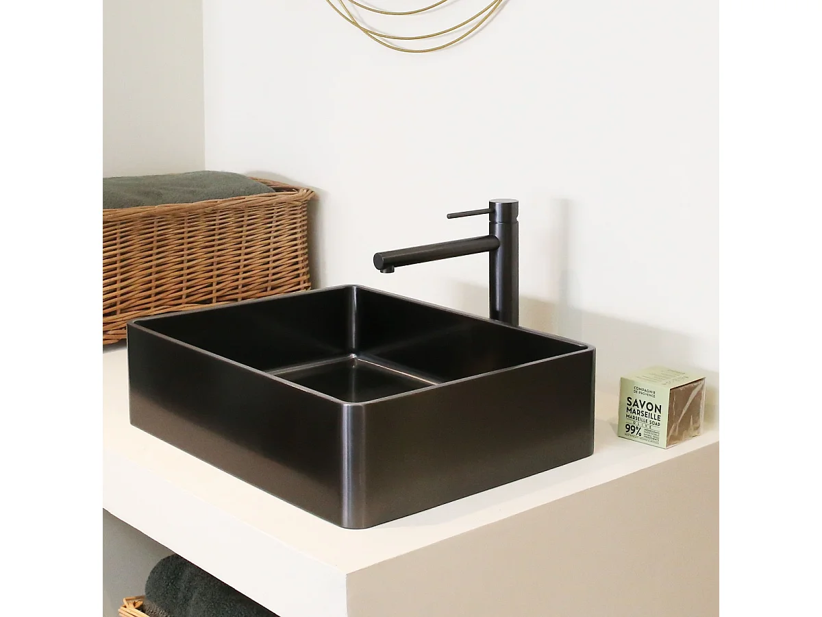 Luisa mezclador de lavabo alto gris metalizado Essebagno