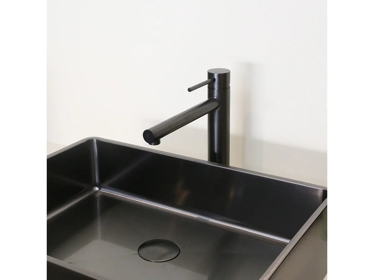 Luisa mezclador de lavabo alto gris metalizado Essebagno