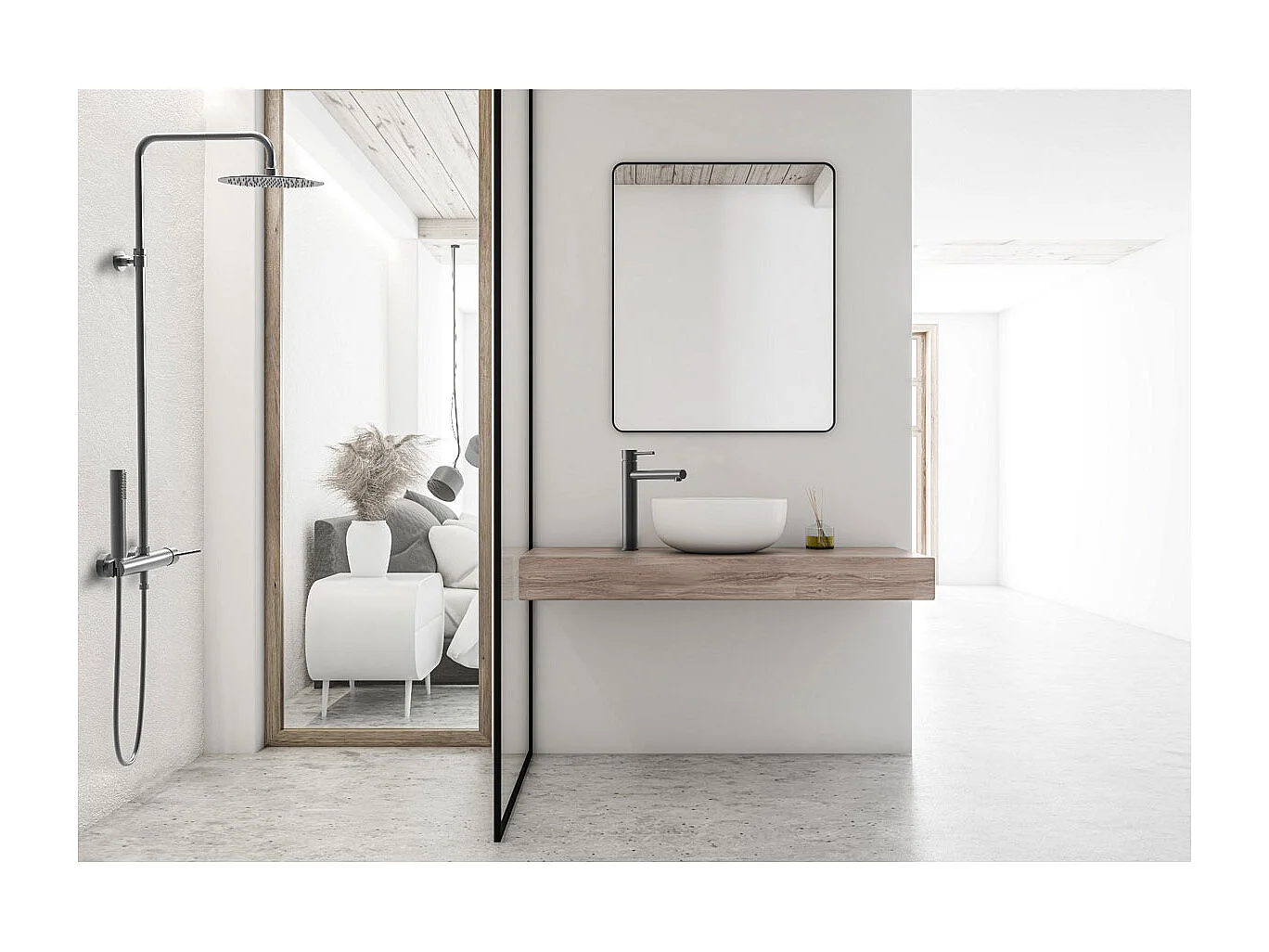 Luisa Hoher Waschtischmischer grau metallic Essebagno