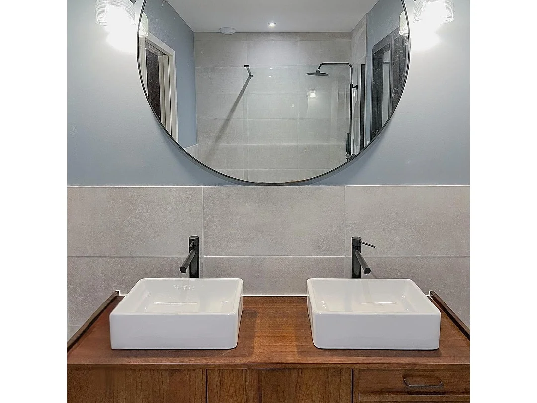 Luisa Hoher Waschtischmischer grau metallic Essebagno