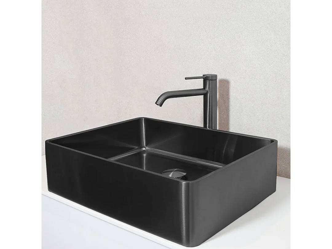 Lollipop bateria umywalkowa wysoki szary metaliczny