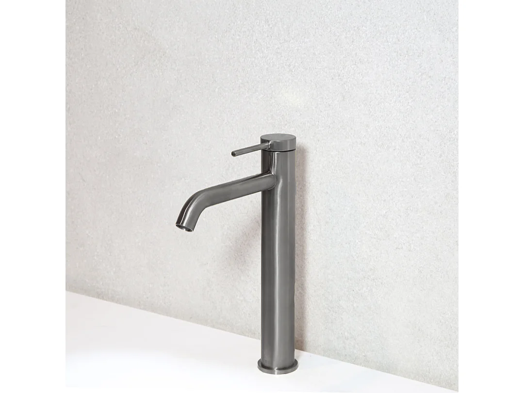 Lollipop bateria umywalkowa wysoki szary metaliczny