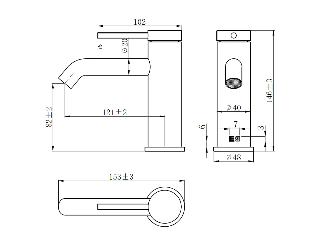 Grifo bajo de lavabo Lollipop negro - Negro Essebagno