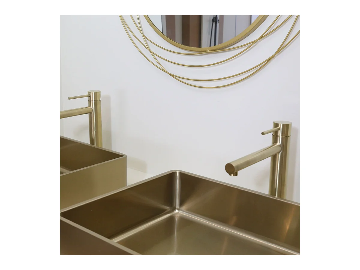 Luisa mitigeur lavabo haut or brossé - Essebagno