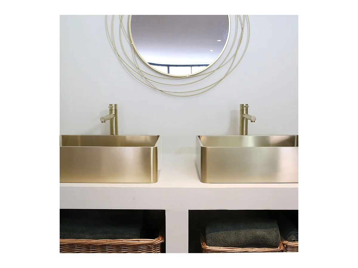 Luisa mitigeur lavabo haut or brossé - Essebagno