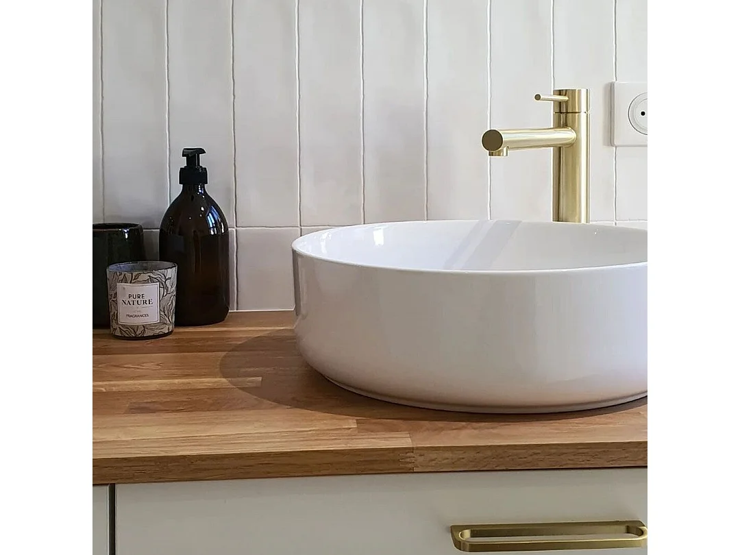 Luisa mitigeur lavabo haut or brossé - Essebagno