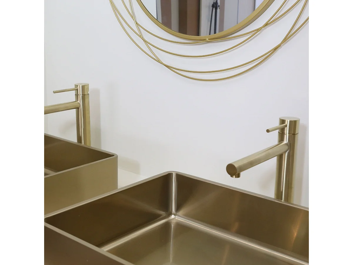 Luisa mitigeur lavabo haut or brossé - Essebagno