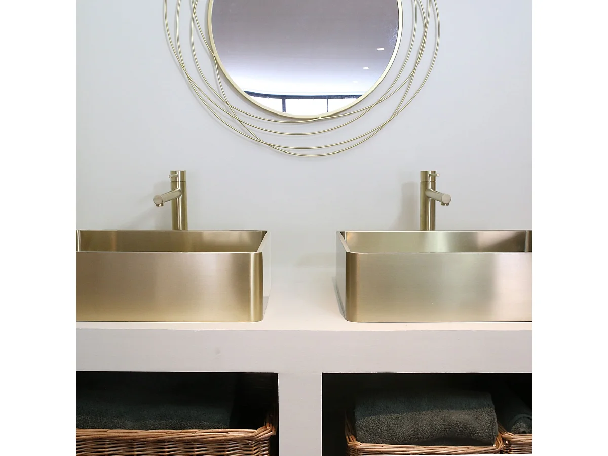 Luisa mitigeur lavabo haut or brossé - Essebagno