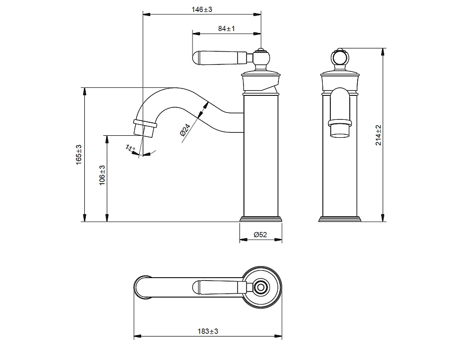 Leeds grifo de lavabo bajo oro cepillado  Essebagno