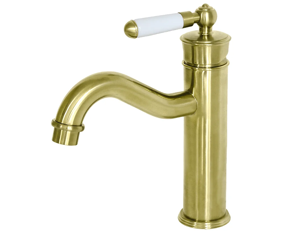 Leeds Retro-Armatur für Waschbecken mit gebürstetem Gold. Essebagno