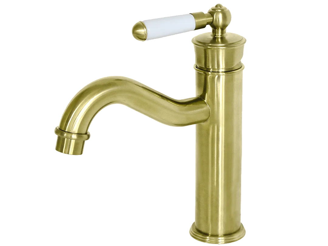 Leeds Retro-Armatur für Waschbecken mit gebürstetem Gold. Essebagno