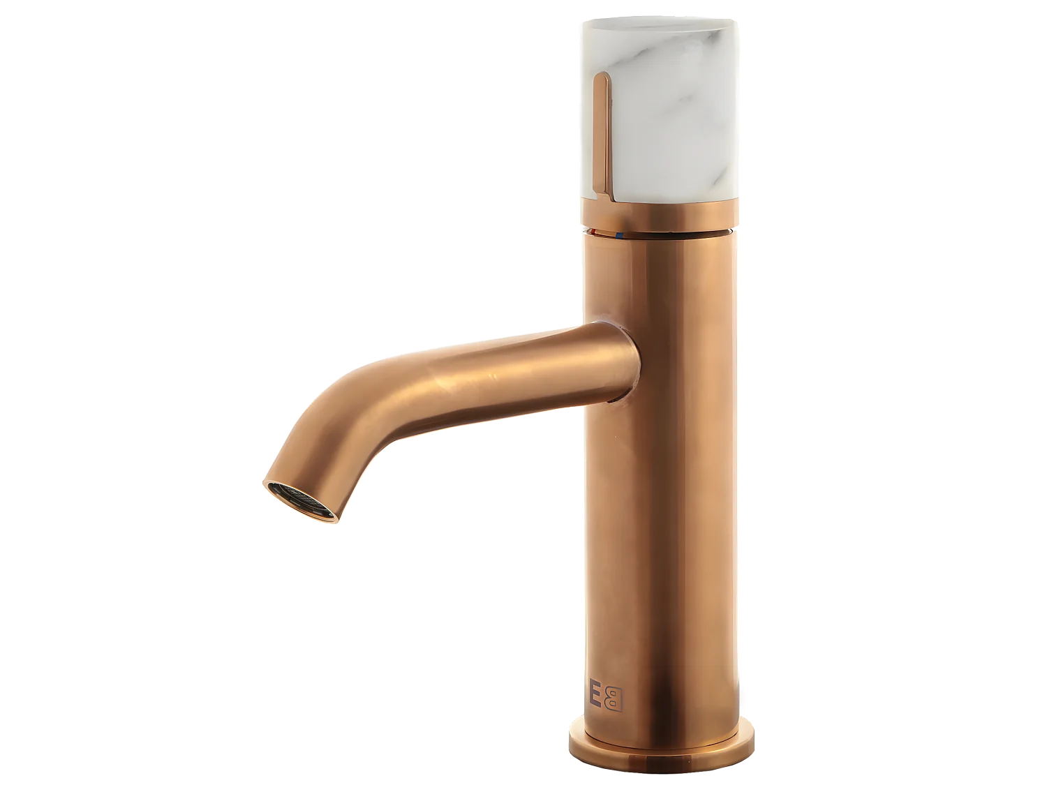 Mischbatterie für Waschbecken mit niedrigem Kupfer-Marmorgriff Essebagno
