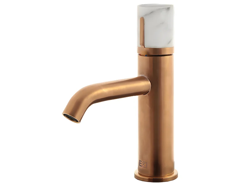 Manopola mitigeur lavabo bas cuivre brossé marbre - Essebagno