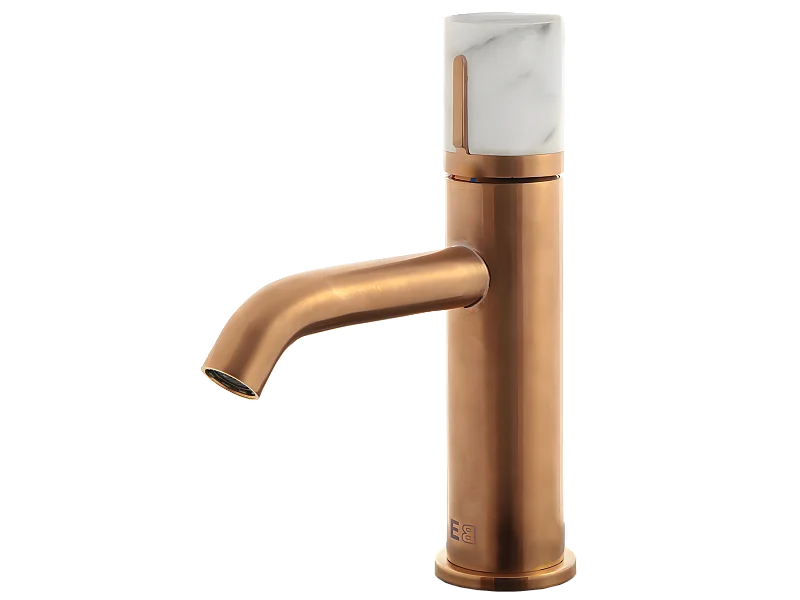 Grifo bajo de lavabo Manopola de mármol de cobre Essebagno