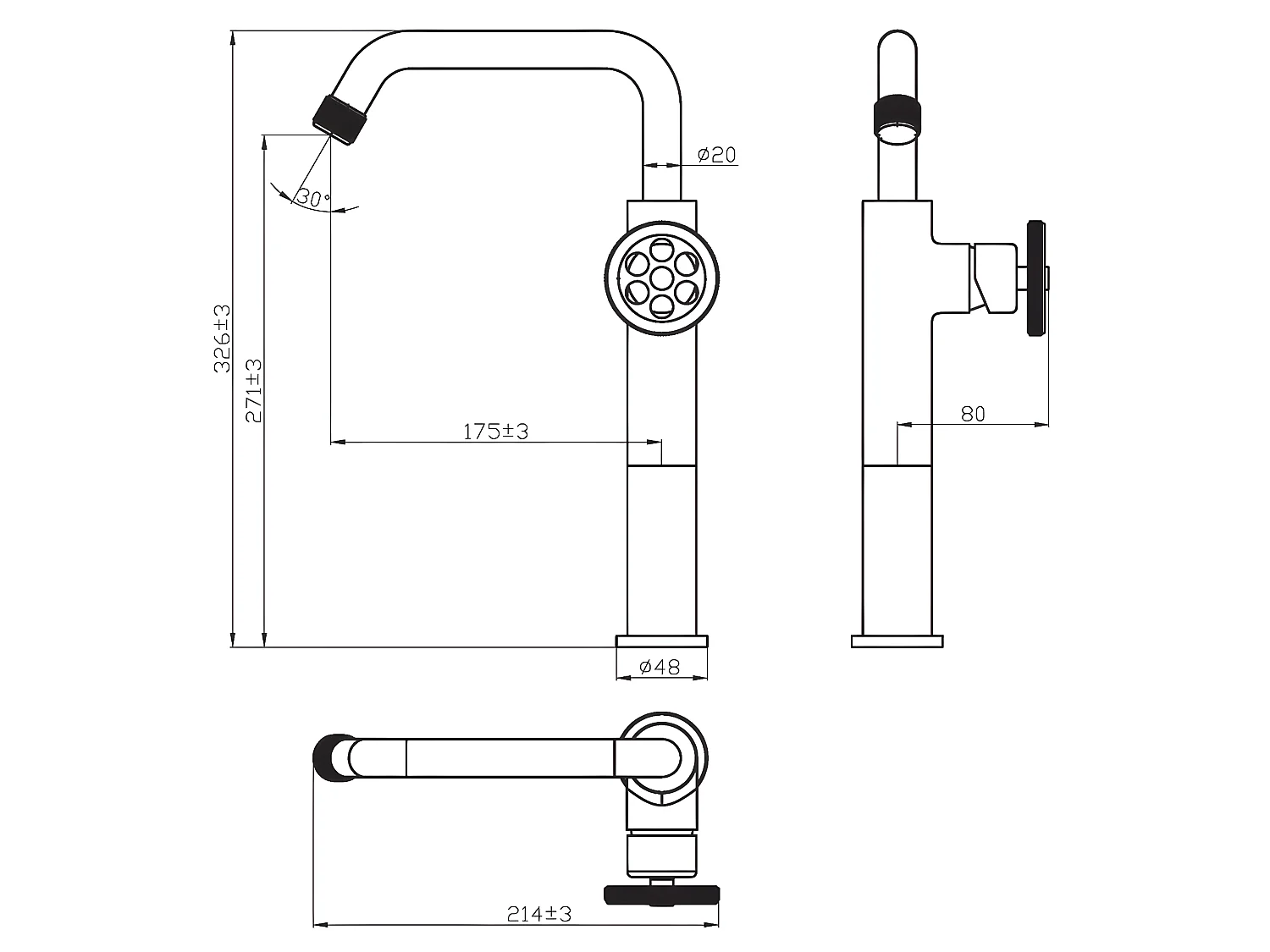 Indus mitigeur lavabo haut cuivre brossé - Essebagno