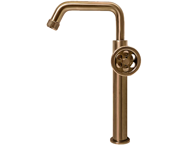 Indus mitigeur lavabo haut cuivre brossé - Essebagno