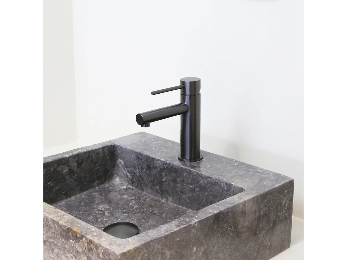 Luisa niedrig Waschtischmischer grau metallic Essebagno