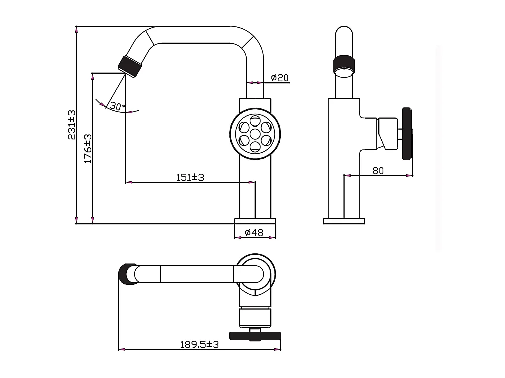 Indus niedriger Waschbeckenmischer gebürstetes Gold Essebagno