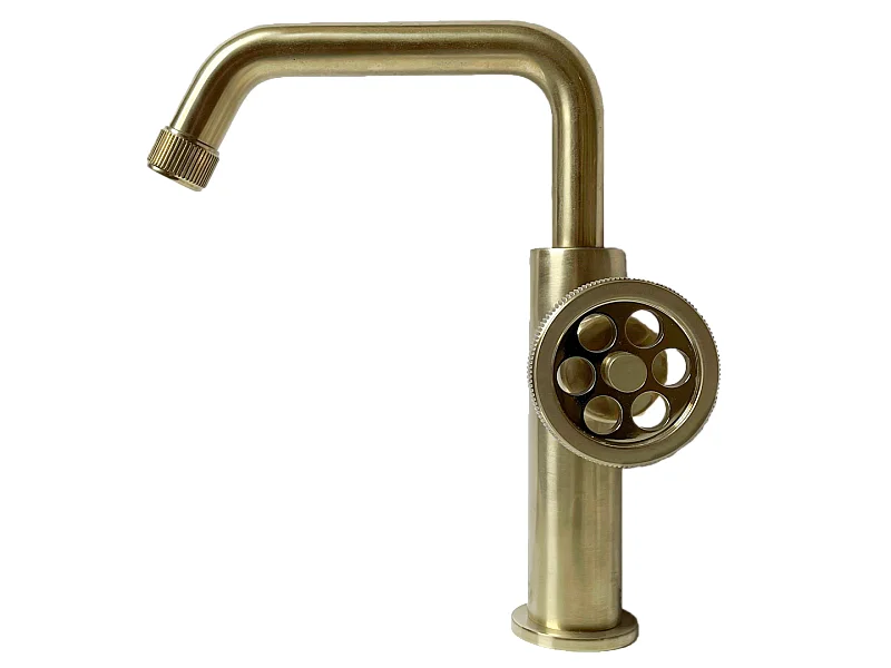 Indus mitigeur lavabo bas or brossé - Essebagno