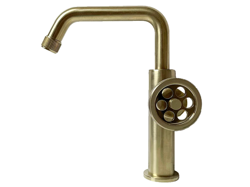 Indus mitigeur lavabo bas or brossé - Essebagno