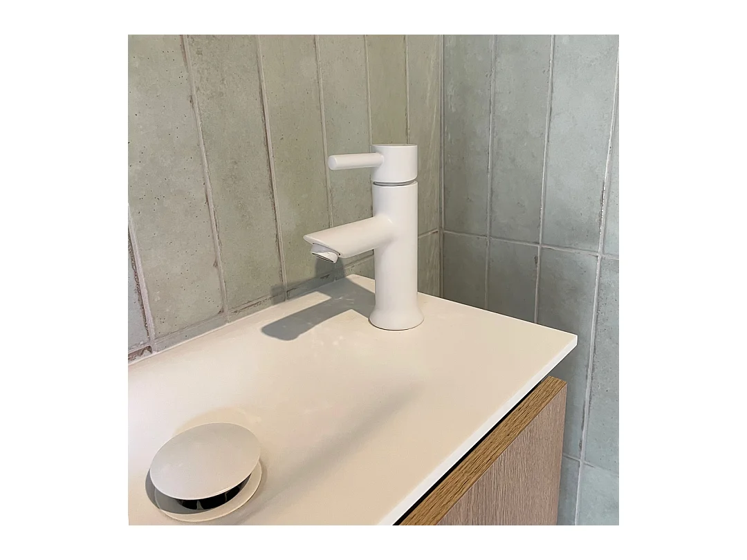 Luisa miscelatore per lavabo bianco Essebagno