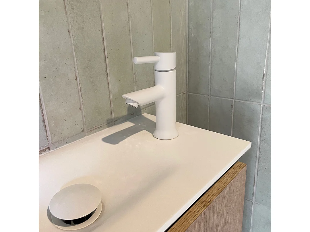 Luisa miscelatore per lavabo bianco Essebagno