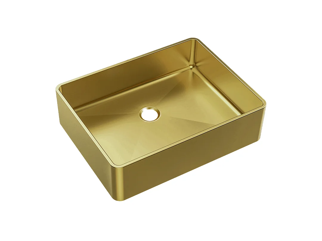 Luisa vasca 48x37 in acciaio inox color oro spazzolato Essebagno