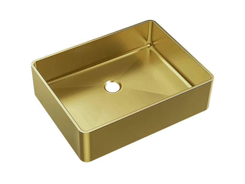 Luisa lavatório 48x37 em aço inoxidável ouro escovado Essebagno