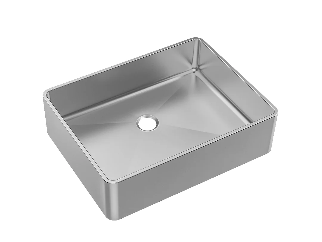 Luisa lavabo 48x37 en acero inoxidable Essebagno