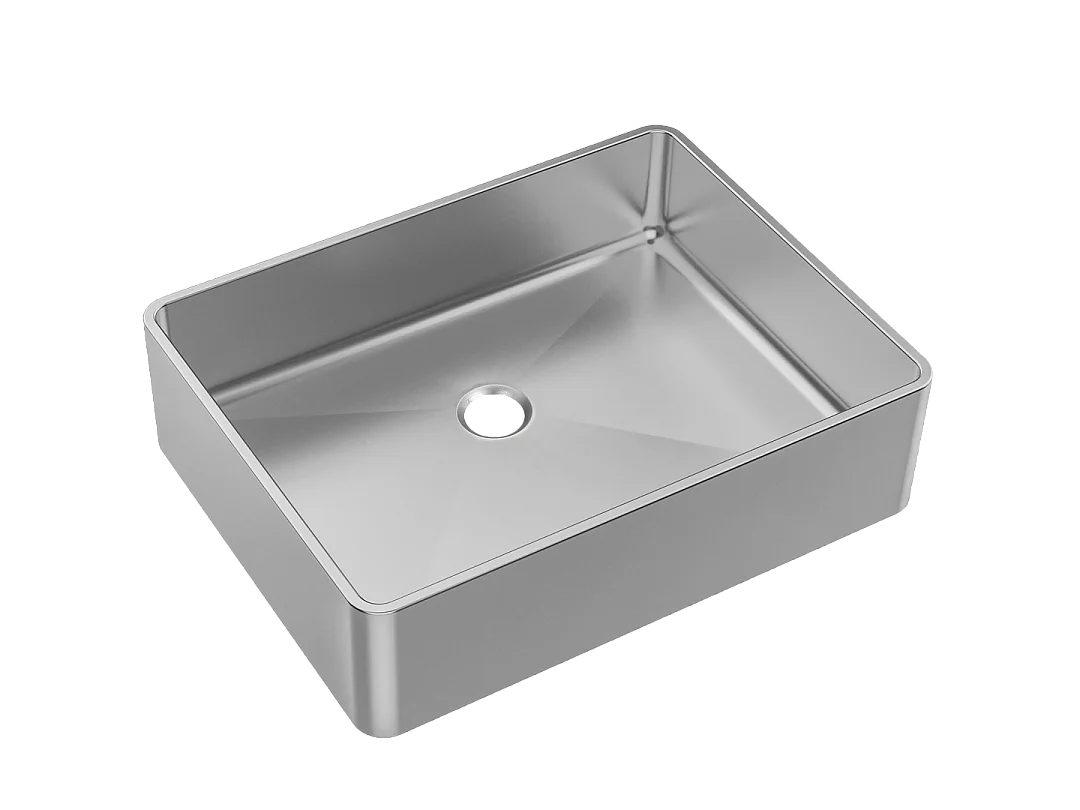 Luisa lavabo 48x37 en acero inoxidable Essebagno