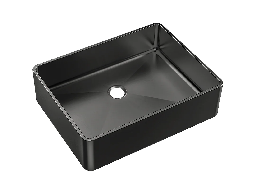 Luisa lavabo 48x37 en acero inoxidable gris metálico Essebagno