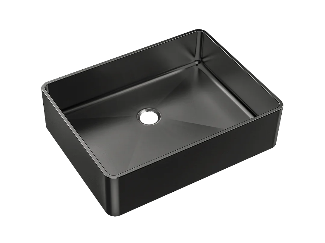 Luisa lavabo 48x37 en acero inoxidable gris metálico Essebagno