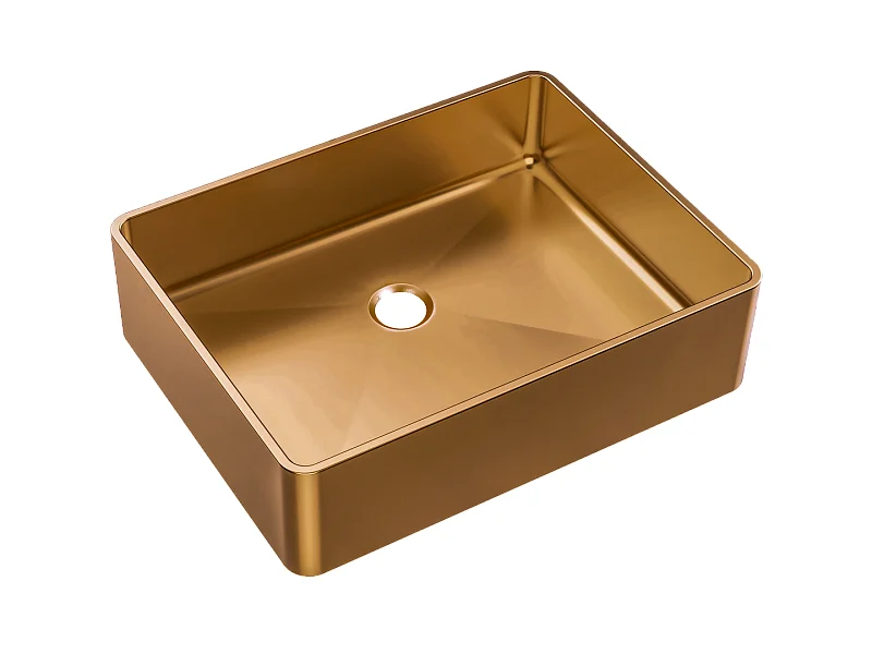 Luisa vasque à poser 48x37 en inox cuivre brossé - Essebagno