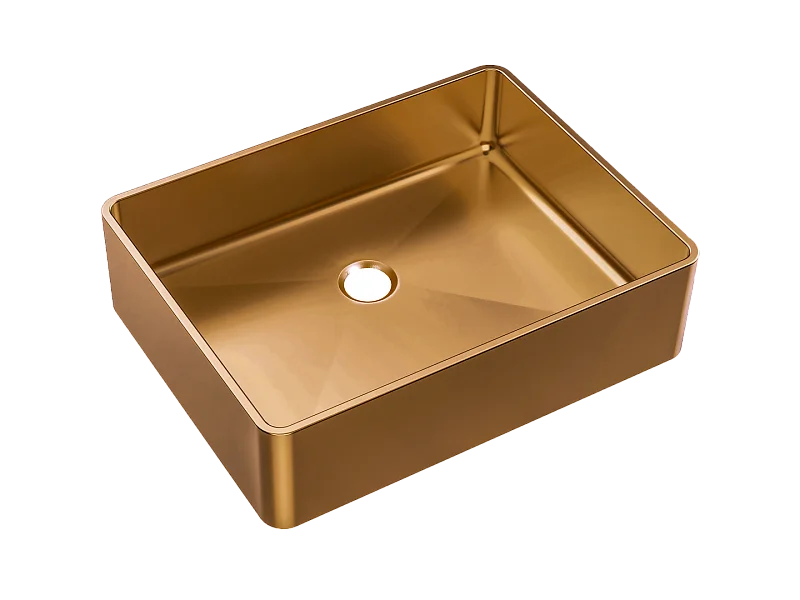 Luisa lavatório 48x37 em aço inoxidável cobre escovado Essebagno