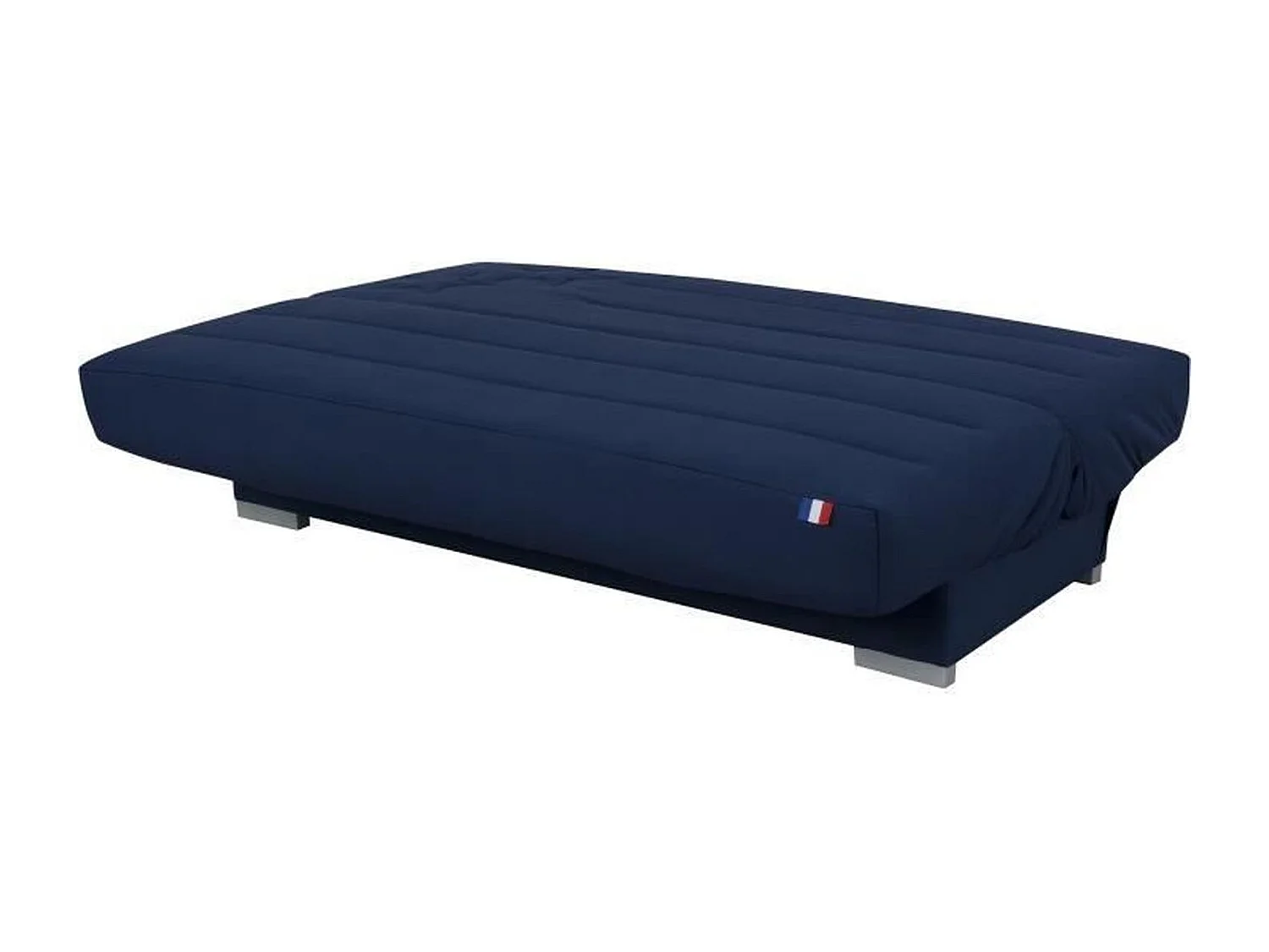 Banquette clic clac 3 places KYLIAN - Tissu bleu - 192 x 97 x 90 cm - Couchage 120 x 190 cm
