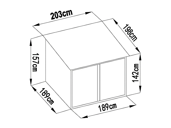 Cykelskur i galvaniseret stål med træeffekt 4 m² til 4 cykler - NIKI