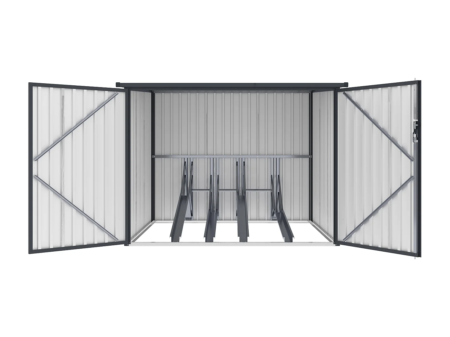 Abri à vélo métal en acier galvanisé effet bois 4 m² pour 4 vélos - NIKI