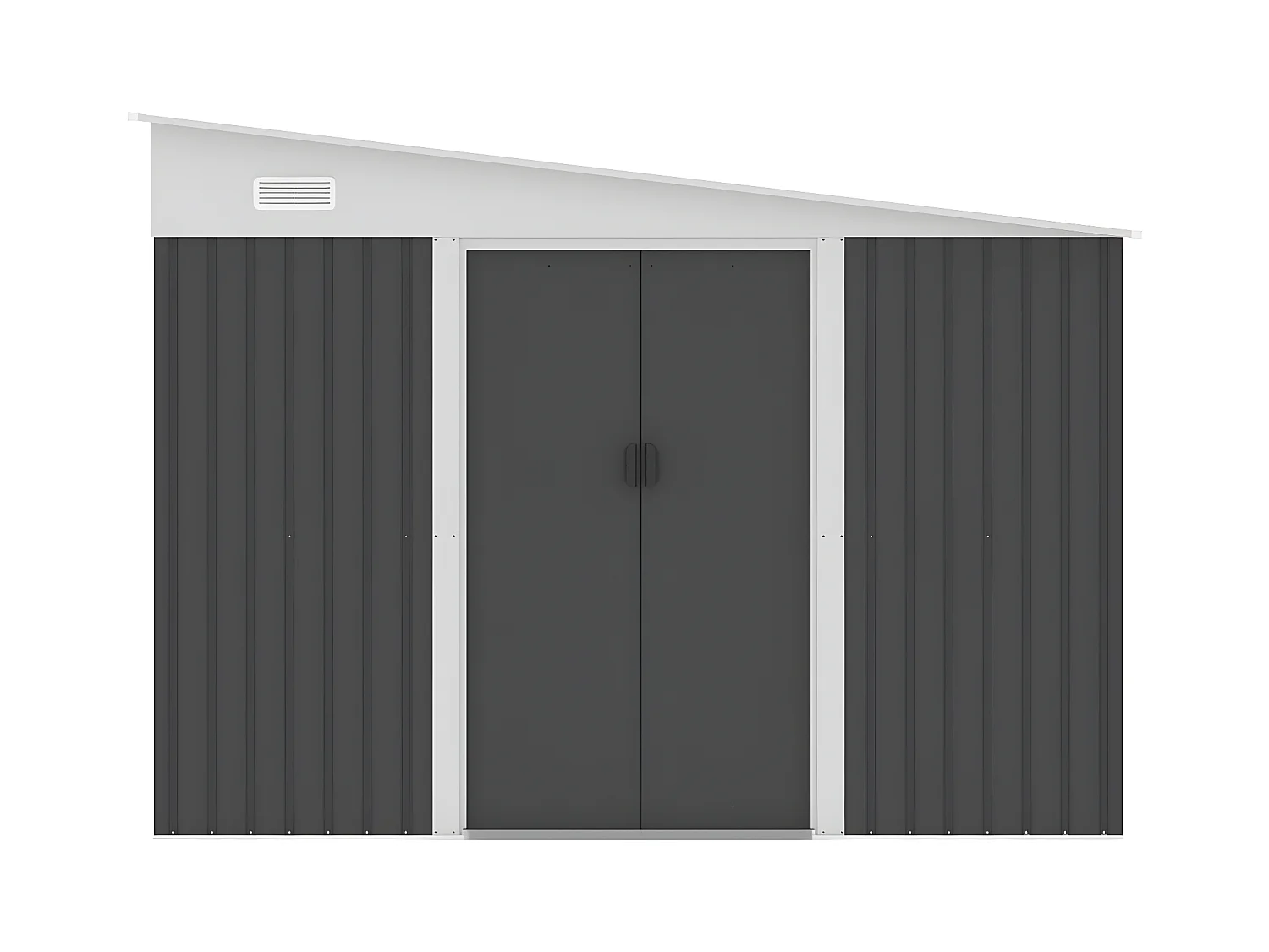 Abri de jardin métal adossé en acier galvanisé anthracite 9,76 m² - DAXTON