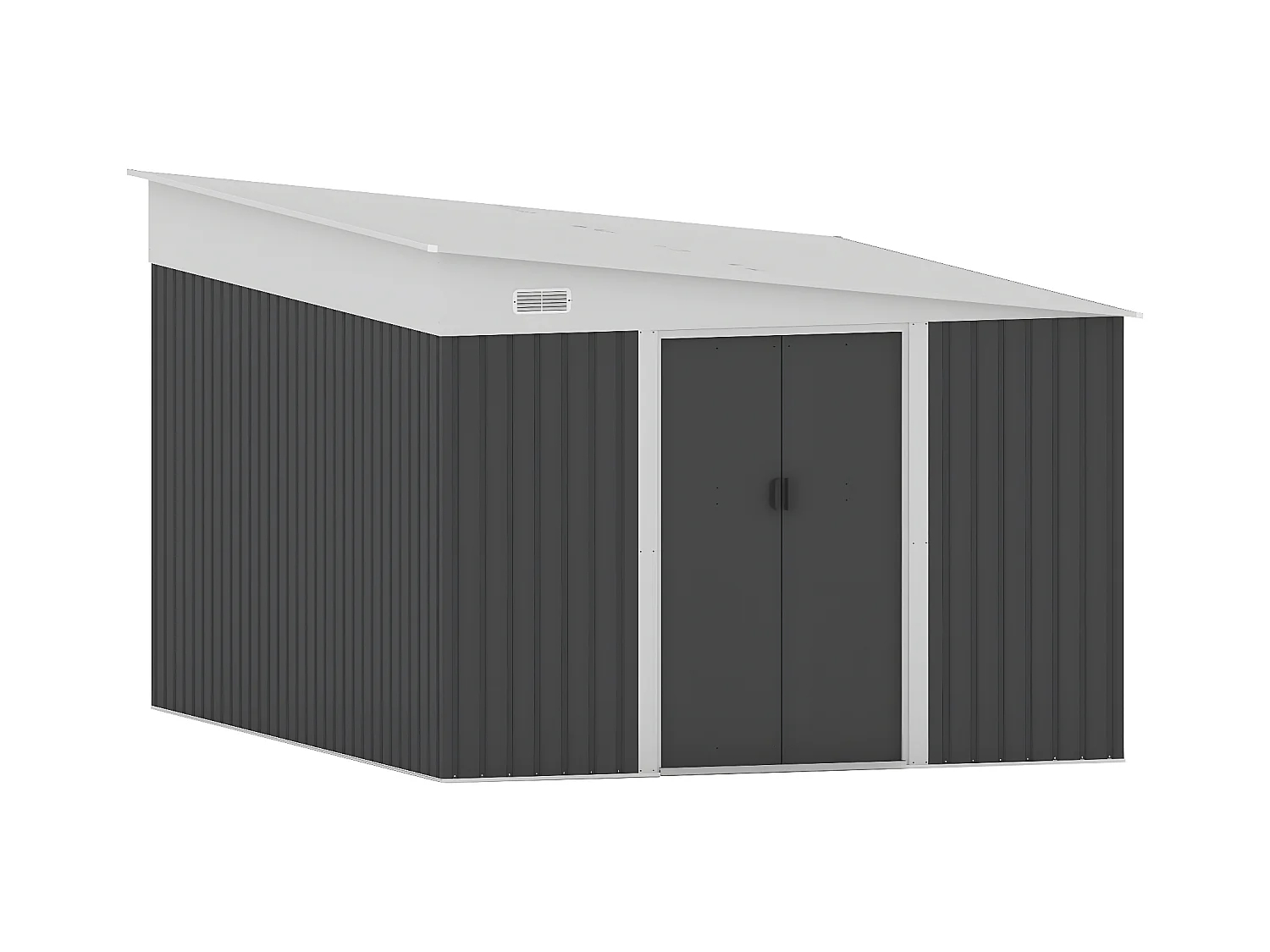Abri de jardin métal adossé en acier galvanisé anthracite 9,76 m² - DAXTON