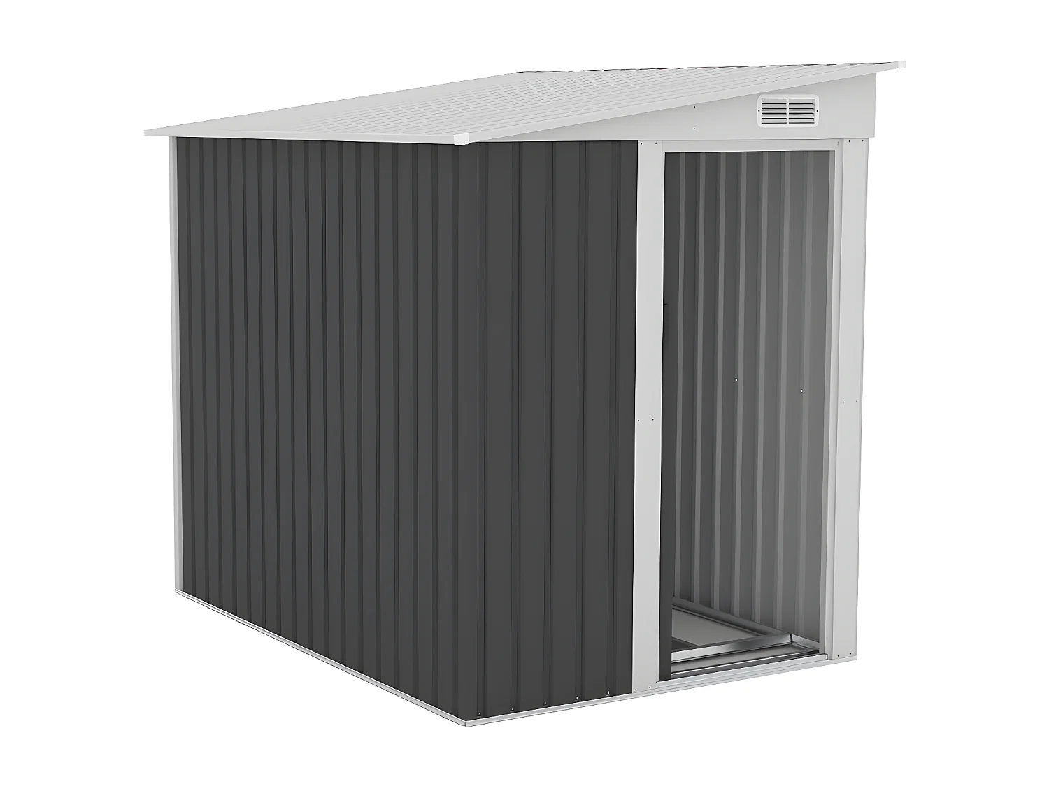 Abrigo de jardim de metal adossado em aço galvanizado antracite 3,15 m² - DAXTON