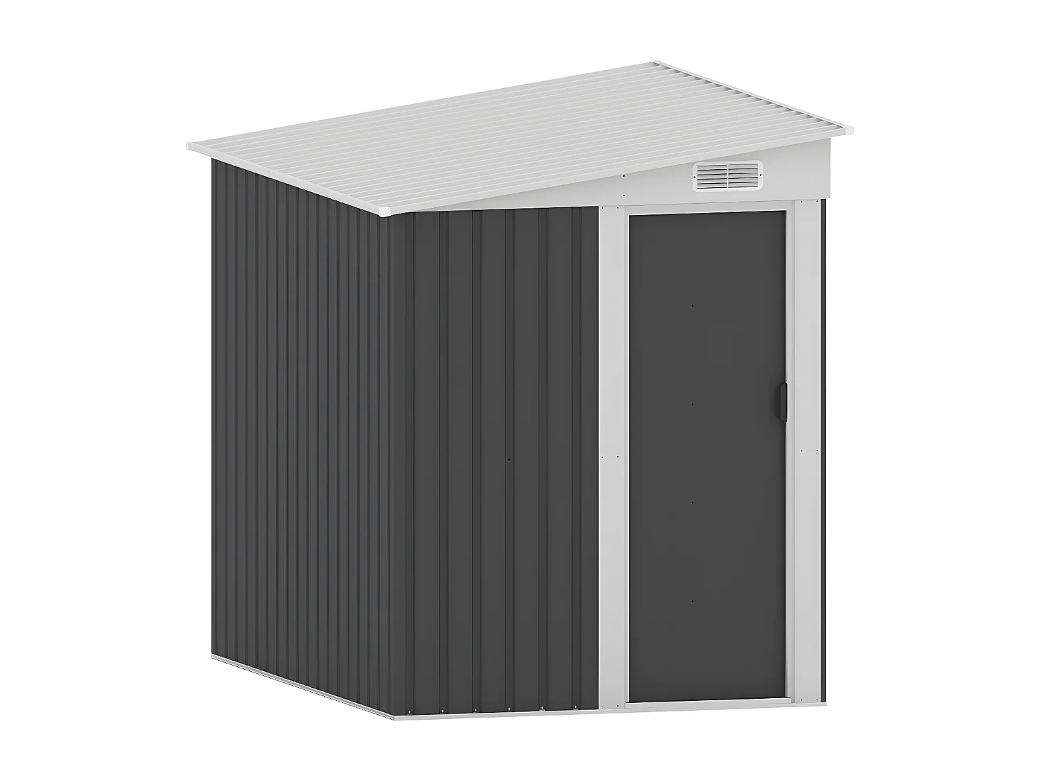 Caseta de jardín de metal adosado de acero galvanizado antracita 3,15 m² - DAXTON