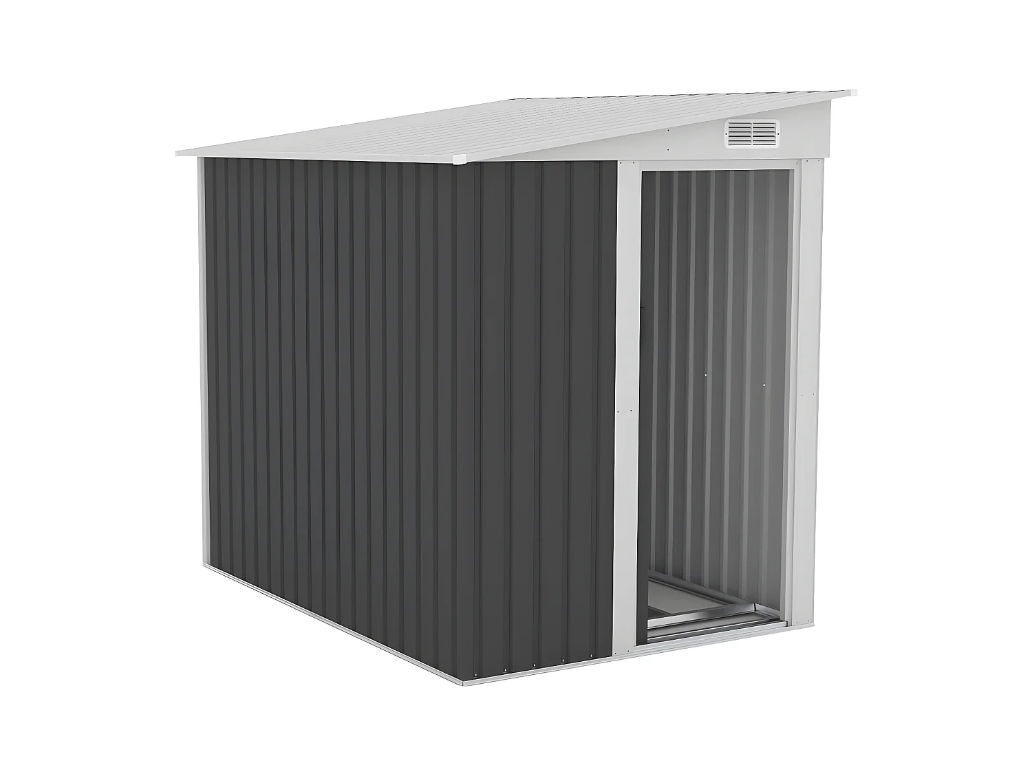 Caseta de jardín de metal adosado de acero galvanizado antracita 3,15 m² - DAXTON