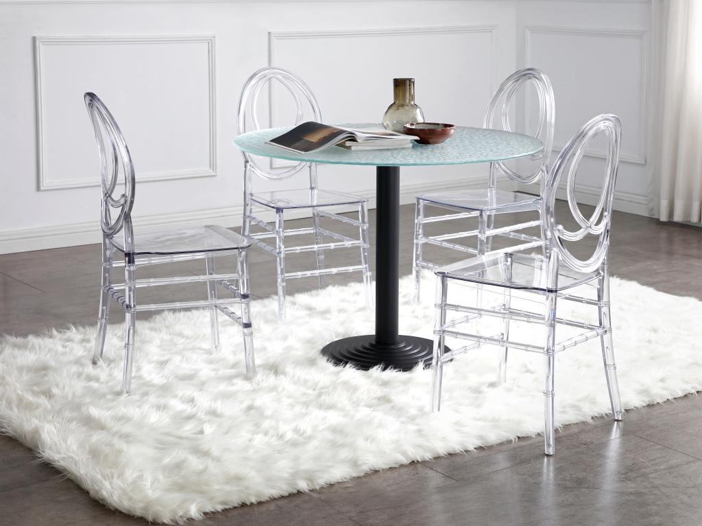 Lot de 2 chaises en polycarbonate plein - Cristal - AMALINE